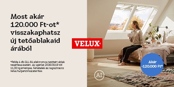 VELUX pénzvisszatérítés tetőablak akció,